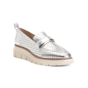 LIVERPOOL LA Silver Leather Rosemead Loafers